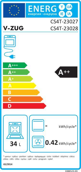 Energie-Label V-Zug 2302800001