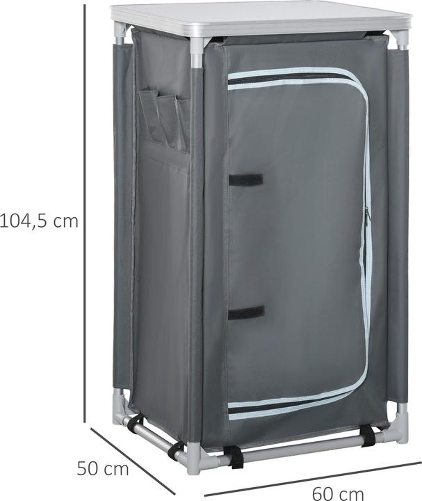 Produktbild Outsunny 2in1Campingtisch mit Arbeitsplatte und Fächern