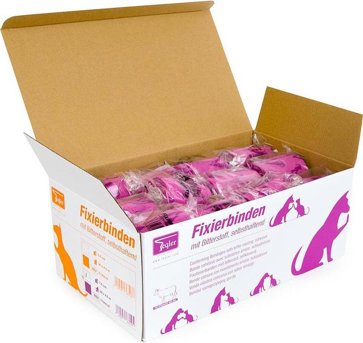 Actual product image Teqler Self-adhesive fixation bandages with bitter pink 7.5cm