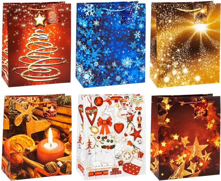 Immagine prodotto Tsi 12 sacchetti regalo di Natale serie 8 motivi assortiti 26,0 x 32,0 cm (Borsa da regalo)