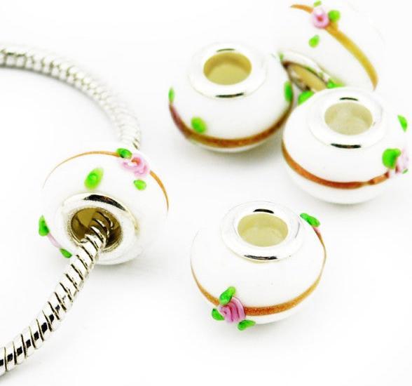 Immagine prodotto Hermex Perla di vetro placcata argento 925 - Bianco argenteo (Vetro, Lega d'argento (925))
