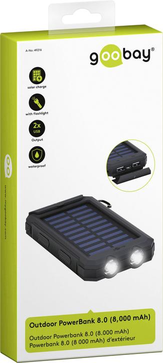 Actual product image Goobay Solar Outdoor (8000 mAh, 10 W, 10 Wh)