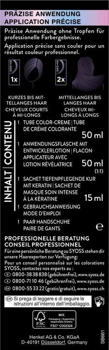 Valori nutrizionali e ingredienti Syoss Metallic Collection 6 61 Caramel Gold (6 61 Oro Caramello)