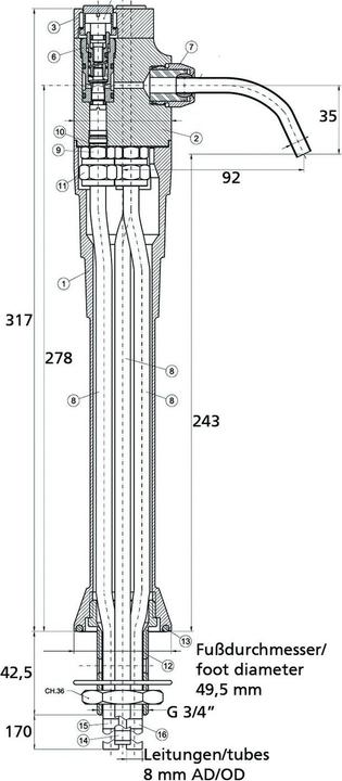 Produktbild Ich-zapfe Wasserspender, Trinkwasserspender, Schanksäule - Aqua säule 350 mm