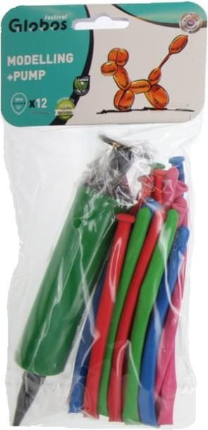 Produktbild Globos 12 Modellierballons - inkl. Pumpe - 1 Set