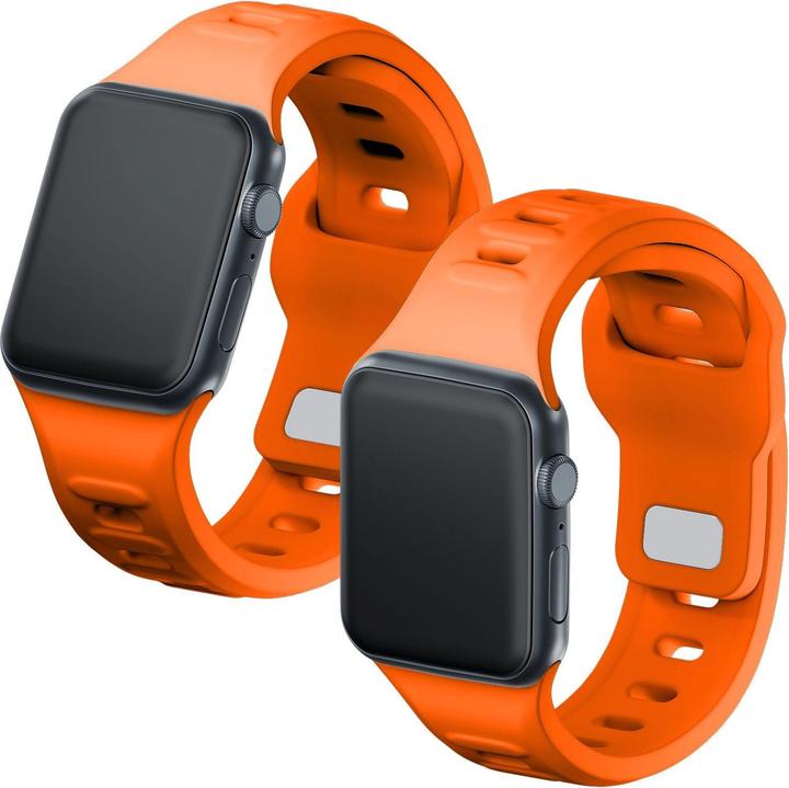 Actual product image 3MK Silicone Watch Strap pomarańczowy/ orange dla Apple Watch 42/44/45/49mm (Silicone, Stainless steel)