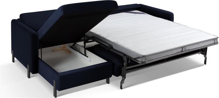 Image du produit Micadoni Canapé D'Angle Velours Gauche Convertible, "Gloria", 4 Places, 260x170x80Fabriqué en Europe (Canapé d'angle)