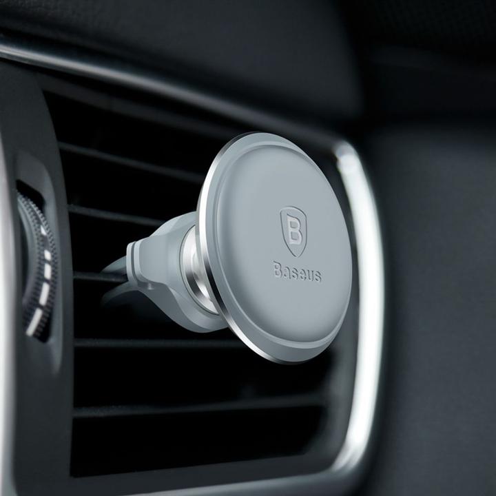 Produktbild Baseus Magnetic Air Vent Car Mount Holder with cable clip (silver)