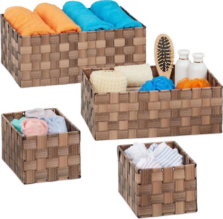 Produktbild Relaxdays Aufbewahrungskorb (4 x, 37 x 26 x 15 cm)