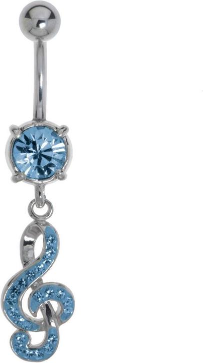 Bijouteria Bauchpiercing (Chirurgenstahl 316L, Messing rhodiniert, Kristall)