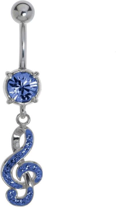 Produktbild Bijouteria Bauchpiercing (Chirurgenstahl 316L, Messing rhodiniert, Kristall)