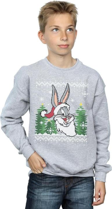 Actual product image Looney Tunes Boys Bugs Bunny Christmas Fair Isle Sweatshirt (140, 146)