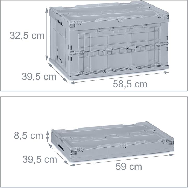 Image du produit Relaxdays Boîte de transport (58.5 x 39.5 x 32.5 cm, 60 l)