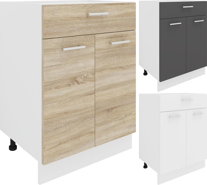 Actual product image VCM Kitchen Cabinet Width 60 cm Drawer Base Cabinet Kitchen Kitchen Furniture Esilo (60 x 46 x 82 cm)