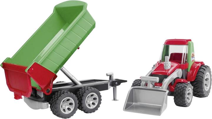 Bruder Trattore Roadmax con caricatore frontale e rimorchio ribaltabile
