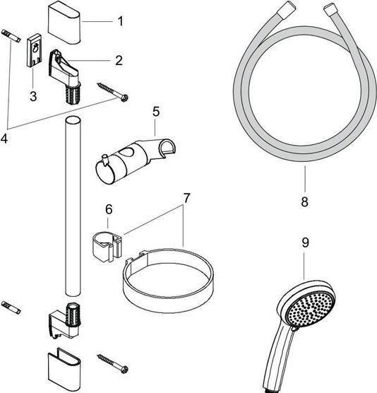 Immagine prodotto hansgrohe Set doccia Croma 100 Vario a risparmio idrico 9 l/min con asta doccia 90 cm e portasapone