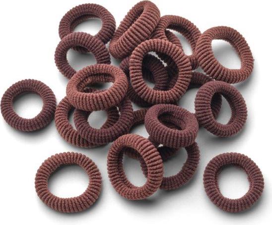 Trisa Frottée Kinder-Haargummis 20mm braun 20 Stk. (Haargummi)