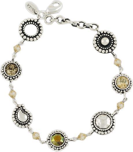 Produktbild Steinkult Armband mit Kristallsteinen "Sheila" (21 cm, Messing versilbert, Kristall)