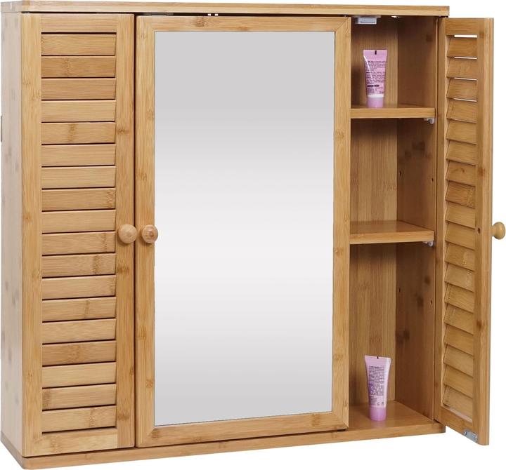 Image du produit Mendler Armoire de toilette HWC-B18, bambou 60x60x15cm (60 x 60 x 60 x 15 cm)