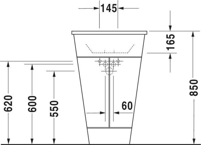 Immagine prodotto Duravit Lavabo STARCK 1 m ÜL HLB d= 580mm 1 foro per rubinetto bianco (580 mm, 580 mm)