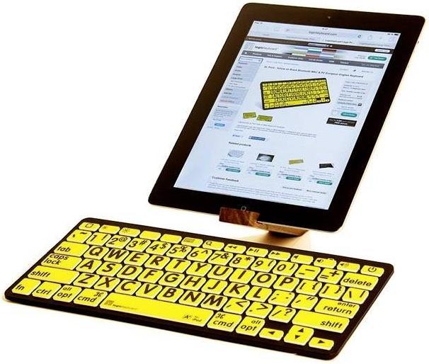 Actual product image Logickeyboard XL-Print Black on Yellow dt. (PC/BT) (DE, Cable)
