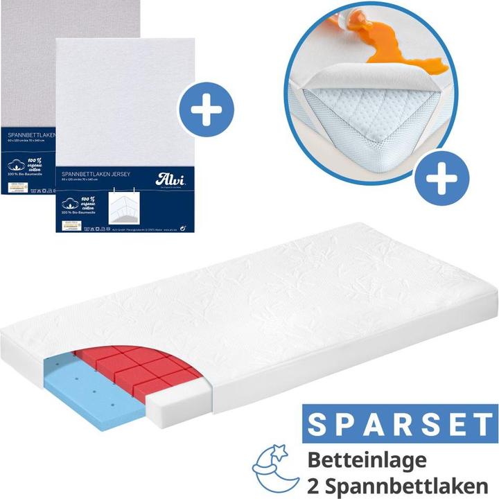 Actual product image Alvi Babymatratzen & Kindermatratzen 4-tlg. Matratzen-Set für Kinderbett 70x140 (70 x 140 cm)