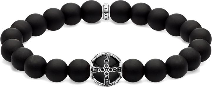 Thomas Sabo Bracciale croce nera (19.50 cm, Argento 925)
