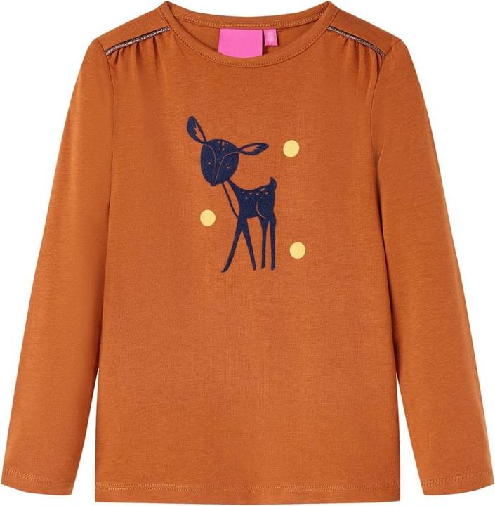 Actual product image VidaXL Children's long-sleeved shirt Cognac 92,Material: 95 % cotton. 5 (92)