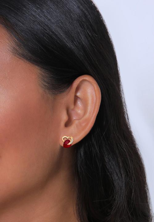 Image du produit Elli Boucles d'oreilles coeur amour cristaux 925 argent Honey (Argent sterling 925, Cristal de verre)