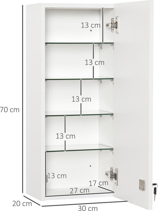 Actual product image Kleankin Medicine cabinet (30 x 20 x 70 cm)