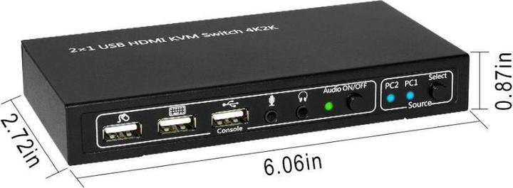 Actual product image MicroConnect MC-HDMI-USBKVM Keyboard/Video/Mouse (KVM) Switch Black