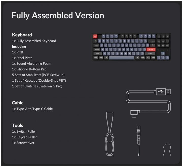 Produktbild Keychron K8 Pro (DE, Kabelgebunden, Kabellos)