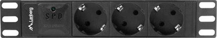 Productafbeelding Lanberg PDU-03E-0200-BK stroomverdelingseenheid (PDU) 3 AC-uitgang(en) 1U Zwart