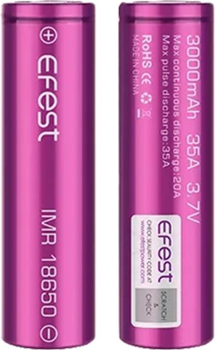 Immagine prodotto Efest 18650 3000mah 35A (1 pz., 18650, 3000 mAh)
