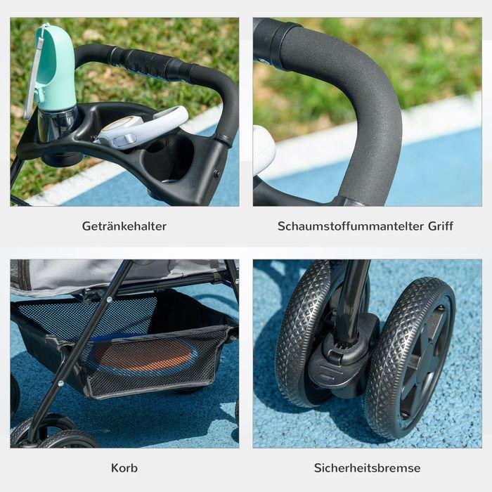 Produktbild Swisshandel24 Hundewagen Hundebuggy mit Klappfunktion Oxford Grau 67 x 45 x 96 cm (Hund, Faltbar)