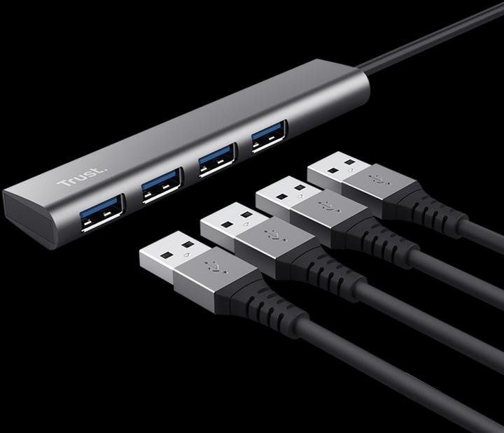 Actual product image Trust HALYX 4 PORT USB 3.2 GEN1 HUB (USB-C, 4 Ports)