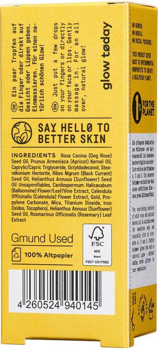 Nutritional values and ingredients Nø Cosmetics glow tøday 24K Gold-Infused Beauty Oil (19 ml)