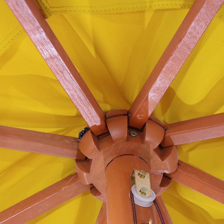 Actual product image Mendler Parasol Florida, Ø 3,5m polyester/wood 7kg - yellow (3.50 m)