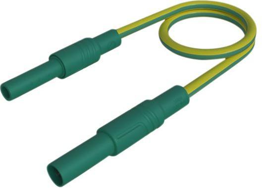 Produktbild Hirschmann Test & Measurement Messleitung, Stecker, 4 mm - Buchse, 4 mm, Grün / gelb, Messing, vernickelt, 1m