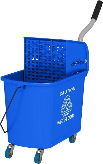 Actual product image Swisshandel24 Putzwagen Fahreimer Putzeimer 20 Liter Wischwagen mit Presse 2 Kammern Blau (1 pcs.)