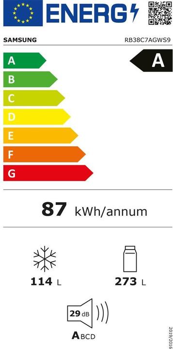 Energy Label Samsung Fridge-freezer combination RB7300 Bespoke (387 l)