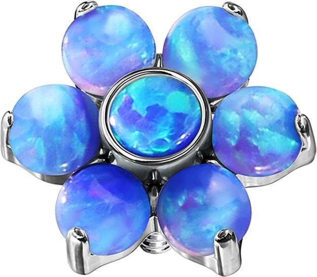 Immagine prodotto Star Piercing Dermal Anchor Flower Blu opalino (senza ottone, Acciaio chirurgico 316L)