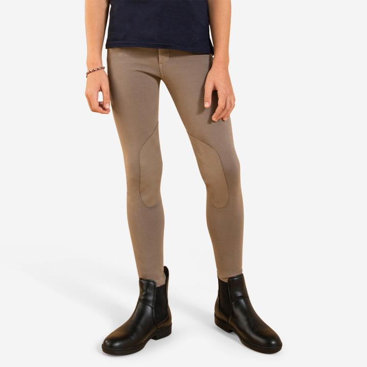 Image du produit Fouganza Pantalon d'équitation 140 avec fond à genoux enfants marron (116)