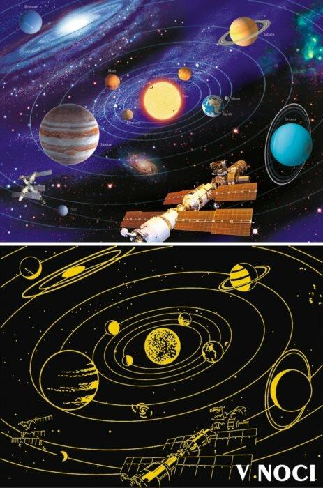 Actual product image Ravensburger - 500 parts Star Line fluorescent - The Solar System (500 pieces)