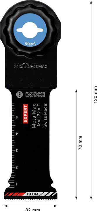 Immagine prodotto Bosch Professional Zubehör Lama EXPERT MetalMax MAII 32 AIT per utensili multifunzione, 70 x 32 mm, 10 pezzi