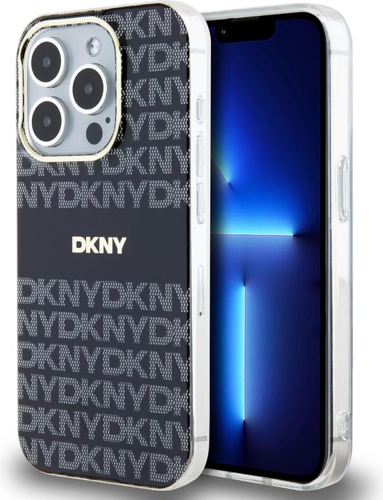 Actual product image DKNY PC/TPU Repeat Pattern Tonal Stripe Magsafe Case for iPhone 15 Pro Black (Apple iPhone 15 Pro)