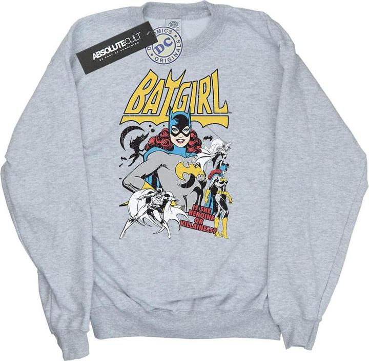 Actual product image Girls Heroine Or Villainess Batgirl Cotton Sweatshirt (140, 146)