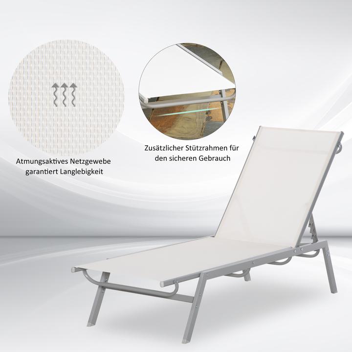 Immagine prodotto Outsunny Lettino da giardino con schienale regolabile (170 cm)