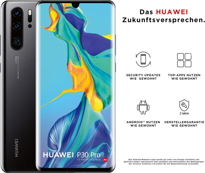Produktbild Huawei P30 Pro (128 GB, Black, 6.47", Hybrid Dual SIM, 40 Mpx, 4G)