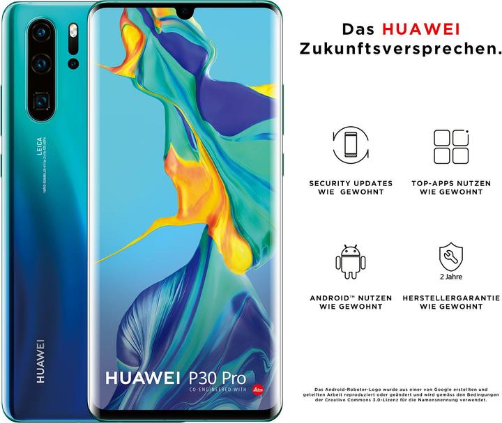 Image du produit Huawei P30 Pro New Edition (256 Go, Aurora Blue, 6.47", Double SIM hybride, 40 Mpx, 4G)